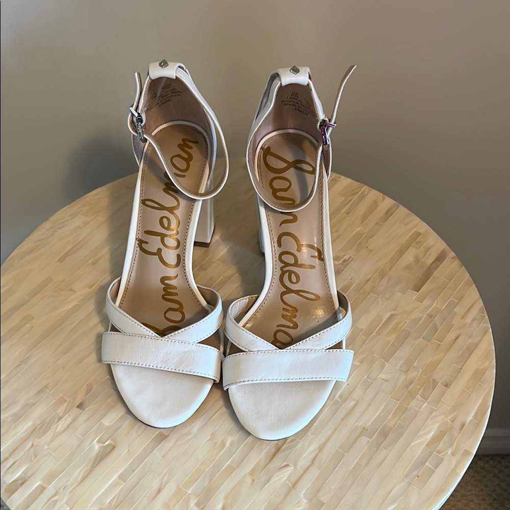 Sam Edelman Cream Strappy Heels